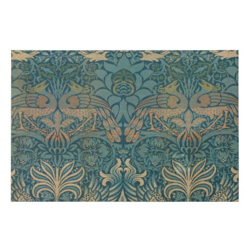 William Morris Peacock and Dragon Textile Design Faux Canvas Print