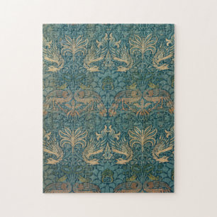 William Morris Peacock and Dragon Textile Design Jigsaw Puzzle
