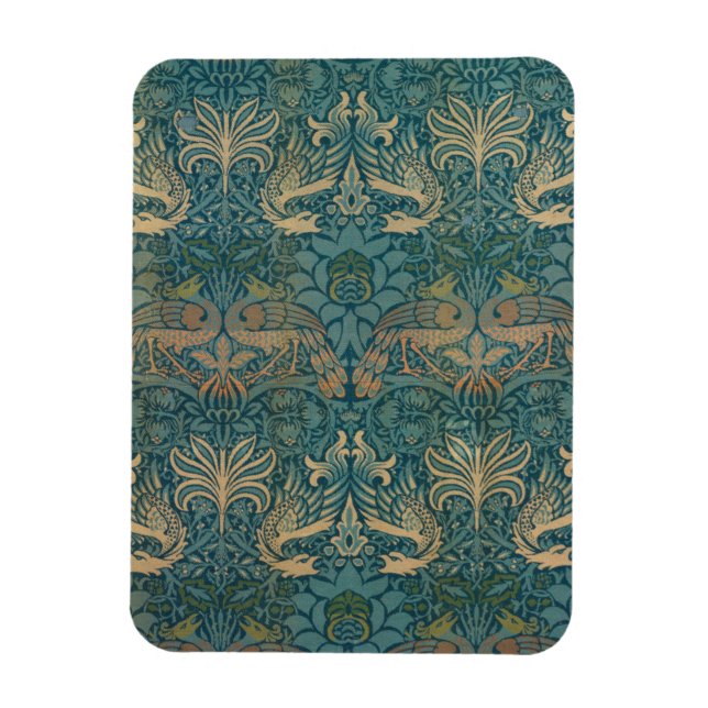 William Morris Peacock and Dragon Textile Design Magnet (Vertical)