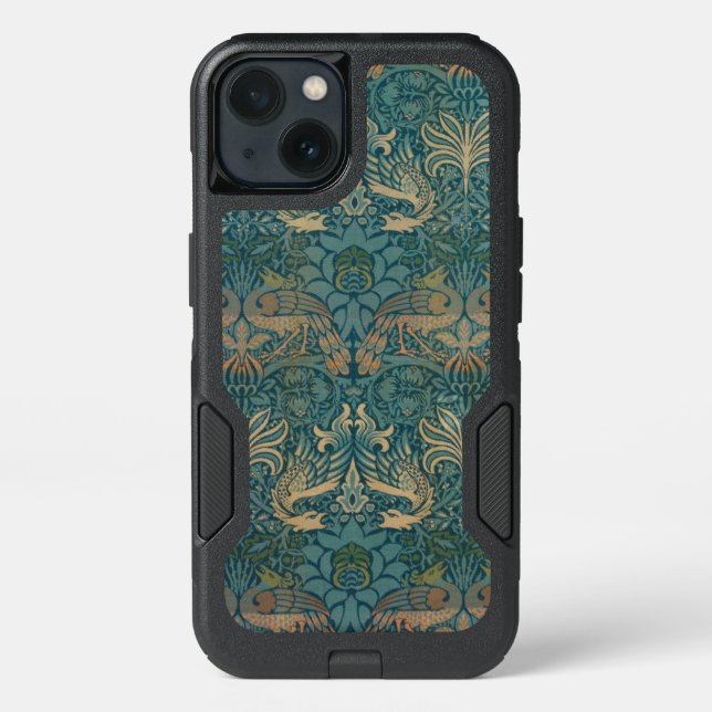 William Morris Peacock and Dragon Textile Design Otterbox iPhone Case (Back)