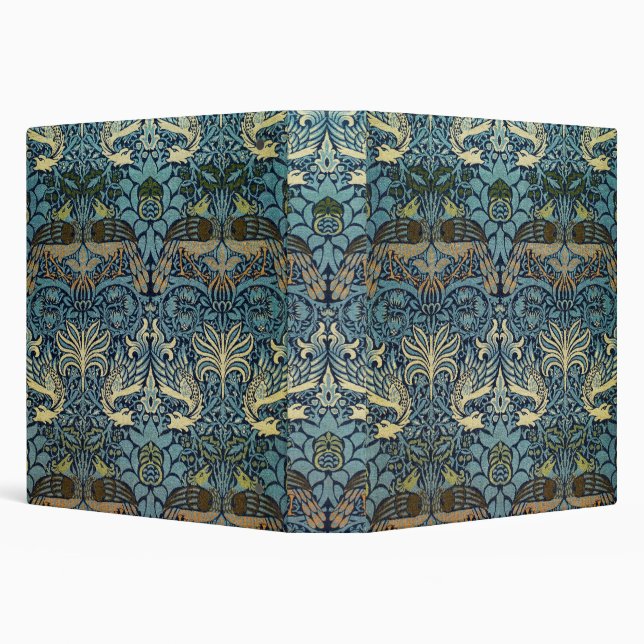 William Morris Peacock and Dragon Woven Design 3 Ring Binder (Background)
