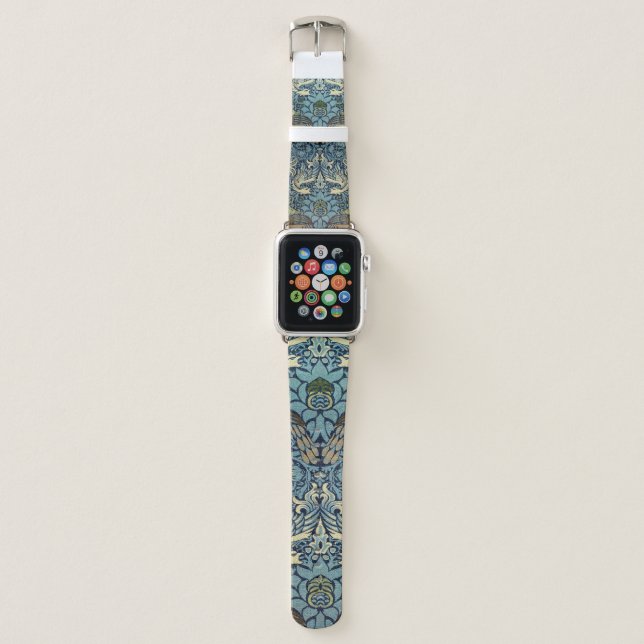 William Morris Peacock and Dragon Woven Design Apple Watch Band (Front)
