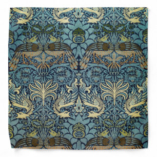 William Morris Peacock and Dragon Woven Design Bandana