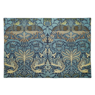 William Morris Peacock and Dragon Woven Design Cloth Placemat