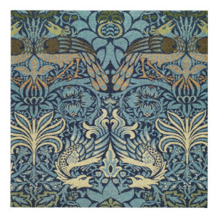 William Morris Peacock and Dragon Woven Design Faux Canvas Print
