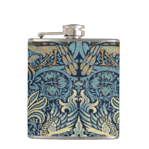 William Morris Peacock and Dragon Woven Design Flask