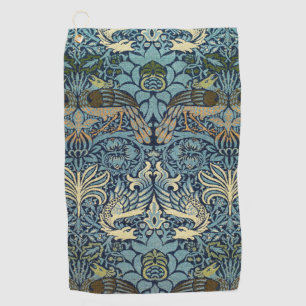 William Morris Peacock and Dragon Woven Design Golf Towel