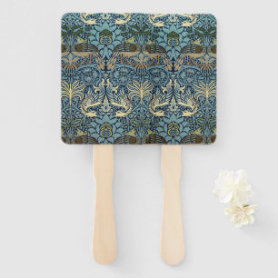 William Morris Peacock and Dragon Woven Design Hand Fan