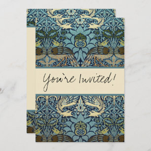 William Morris Peacock and Dragon Woven Design Invitation
