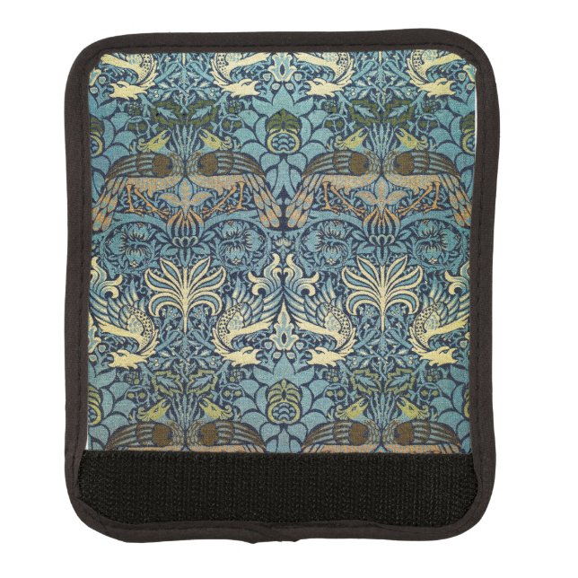 William Morris Peacock and Dragon Woven Design Luggage Handle Wrap (Front)