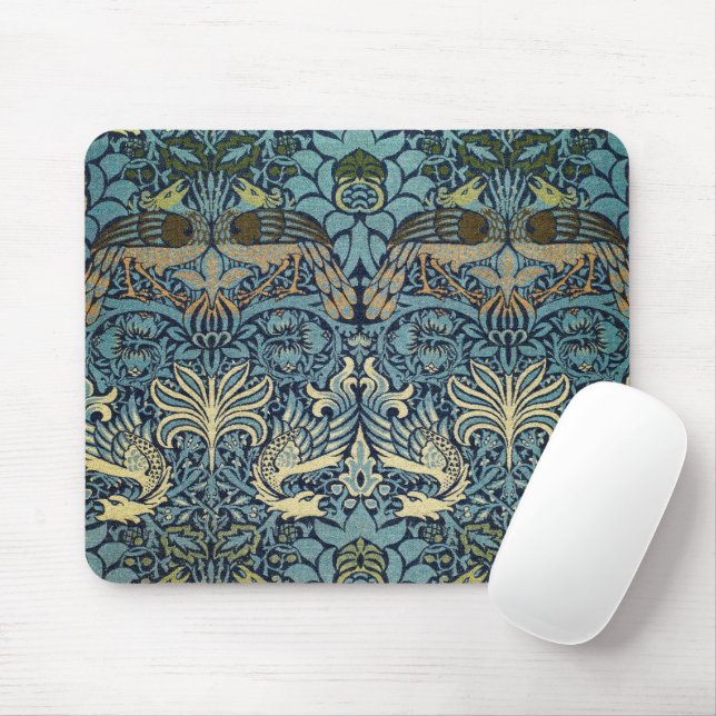 William Morris Peacock and Dragon Woven Design Mouse Pad (With Mouse)