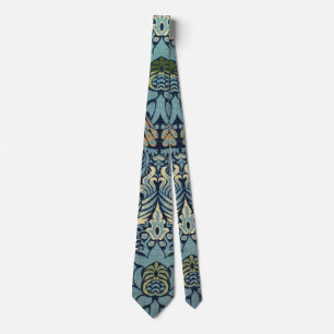 William Morris Peacock and Dragon Woven Design Neck Tie