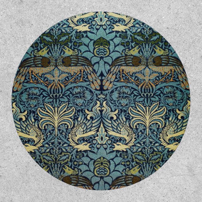 William Morris Peacock and Dragon Woven Design Patch (Front)