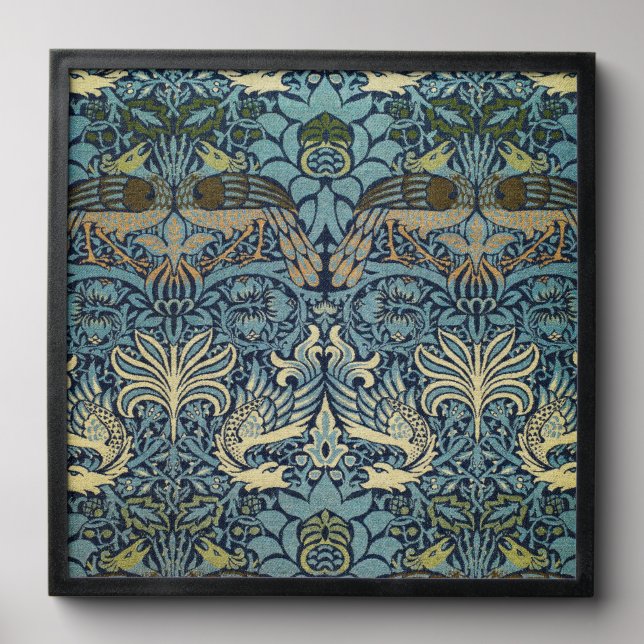 William Morris Peacock and Dragon Woven Design Peel And Stick Photo Tile (Front Set)