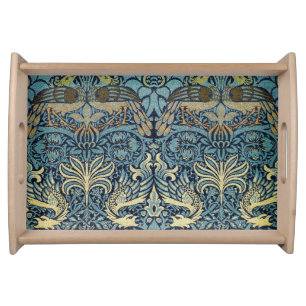 William Morris Peacock and Dragon Woven Design Serving Tray