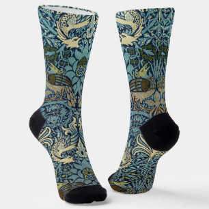 William Morris Peacock and Dragon Woven Design Socks