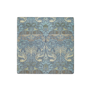 William Morris Peacock and Dragon Woven Design Stone Magnet