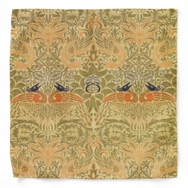 William Morris Peacock & Dragon Arts & Crafts Bandana (Front)