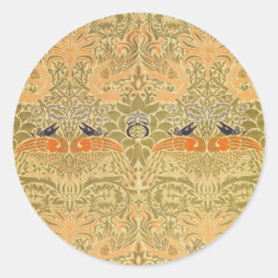 William Morris Peacock & Dragon Arts & Crafts Classic Round Sticker