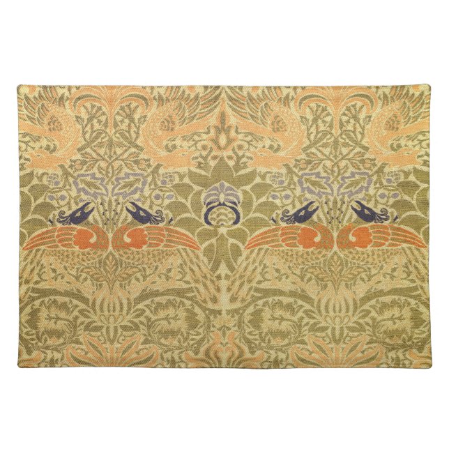 William Morris Peacock & Dragon Arts & Crafts Cloth Placemat (Front)