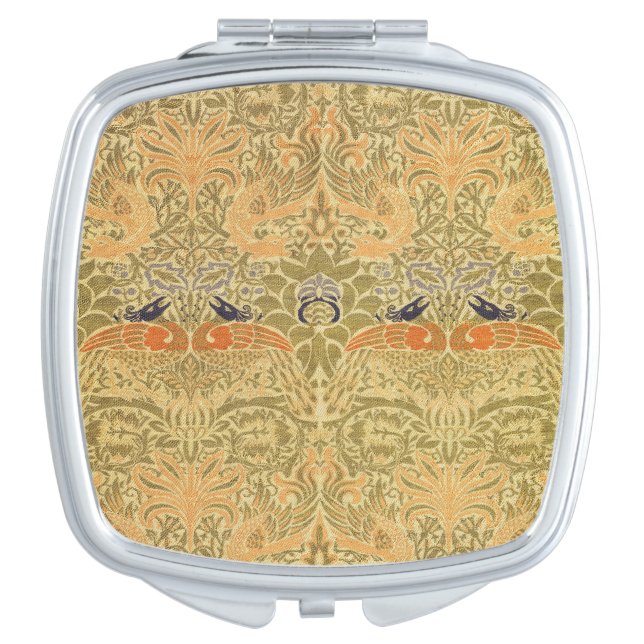 William Morris Peacock & Dragon Arts & Crafts Compact Mirror (Front)