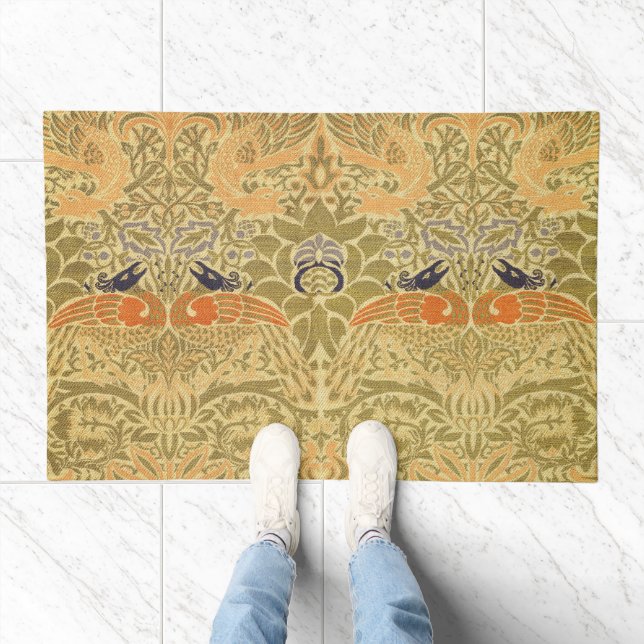 William Morris Peacock & Dragon Arts & Crafts Doormat (Indoor)