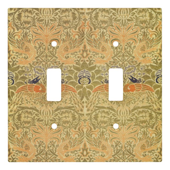 William Morris Peacock & Dragon Arts & Crafts Light Switch Cover (Front)