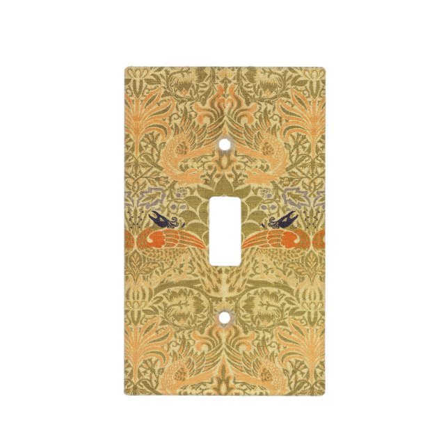 William Morris Peacock & Dragon Arts & Crafts Light Switch Cover (Front)