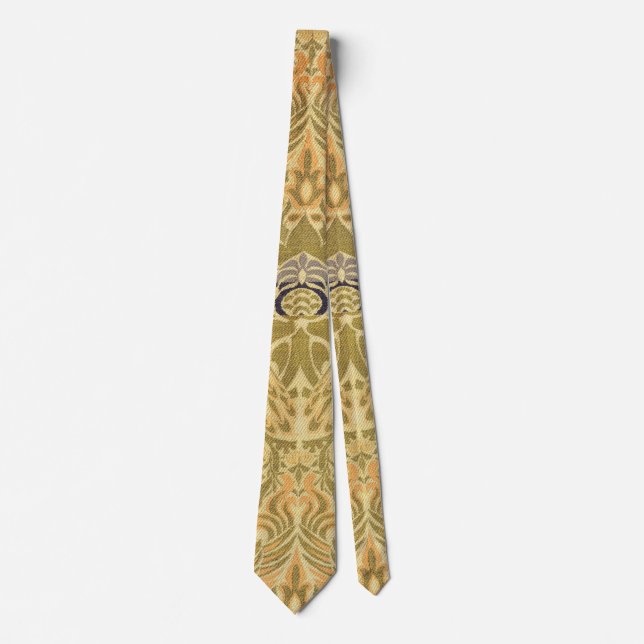 William Morris Peacock & Dragon Arts & Crafts Neck Tie (Front)