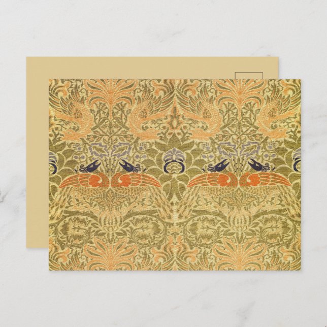 William Morris Peacock & Dragon Arts & Crafts Postcard (Front/Back)