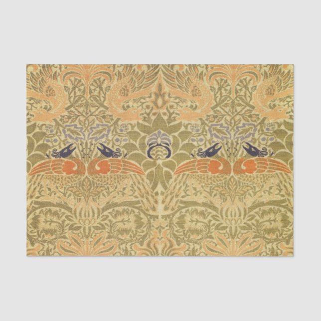 William Morris Peacock & Dragon Arts & Crafts Tissue Paper (Front)