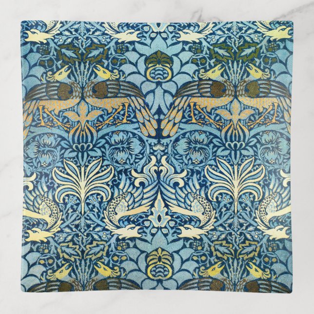 William Morris Peacock Dragon Classic Trinket Tray (Front)