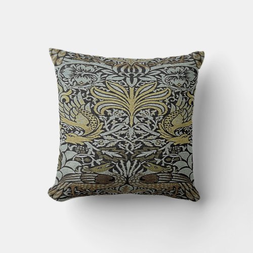 William Morris Peacock  Dragon Throw Pillow