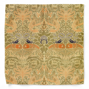 William Morris Peacock Dragon Vintage Arts Crafts Bandana