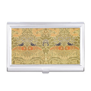 William Morris Peacock Dragon Vintage Arts Crafts Business Card Case