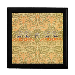 William Morris Peacock Dragon Vintage Arts Crafts Gift Box