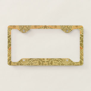 William Morris Peacock Dragon Vintage Arts Crafts  License Plate Frame