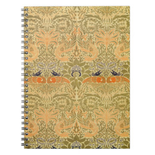 William Morris Peacock Dragon Vintage Arts Crafts Notebook