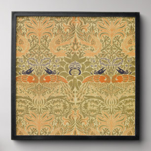 William Morris Peacock Dragon Vintage Arts Crafts Peel And Stick Photo Tile