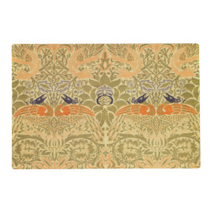 William Morris Peacock Dragon Vintage Arts Crafts Placemat