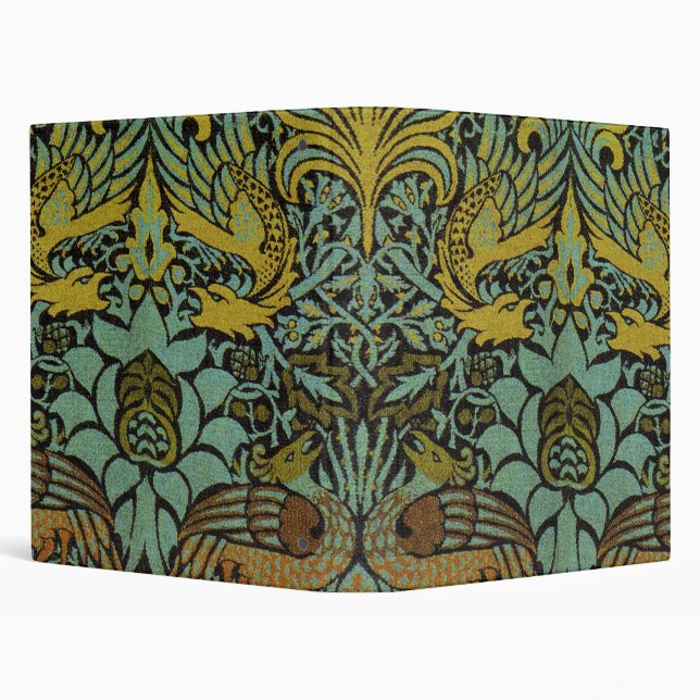 William Morris Peacock Dragon Wallpaper  3 Ring Binder (Background)