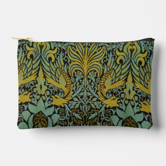 William Morris Peacock Dragon Wallpaper  Accessory Pouch (Front)