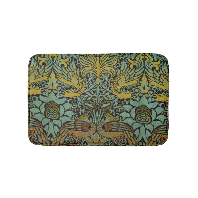 William Morris Peacock Dragon Wallpaper  Bath Mat (Front)