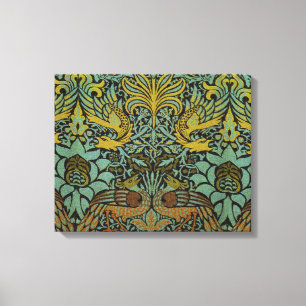 William Morris Peacock Dragon Wallpaper  Canvas Print