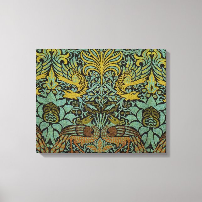 William Morris Peacock Dragon Wallpaper  Canvas Print (Front)
