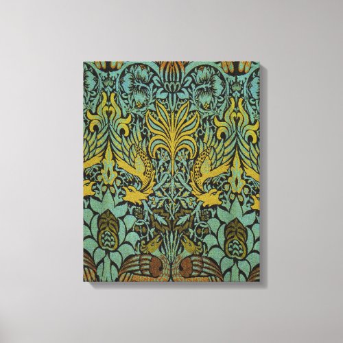 William Morris Peacock Dragon Wallpaper  Canvas Print