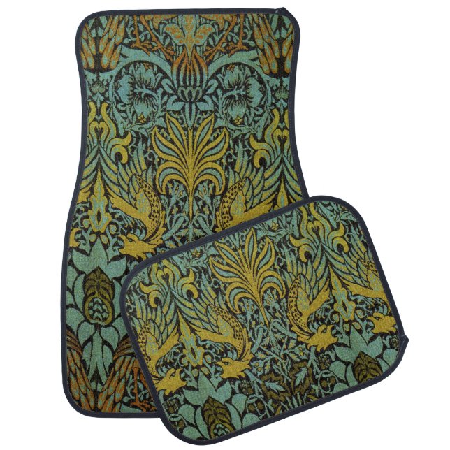William Morris Peacock Dragon Wallpaper  Car Floor Mat (Set)