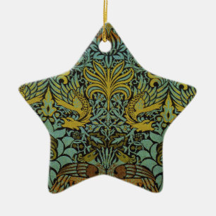 William Morris Peacock Dragon Wallpaper Ceramic Ornament