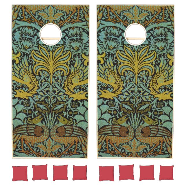 William Morris Peacock Dragon Wallpaper  Cornhole Set (Set)