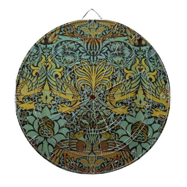 William Morris Peacock Dragon Wallpaper  Dart Board (Front)